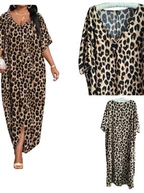 🌂 SHEIN Curve Animal Print Maxi Dress Size 5x